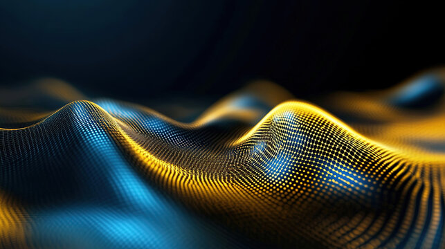 Blue financial data lines flowing into a glowing golden core represent capital inflow and wealth accumulation. Modern, clean, and professional