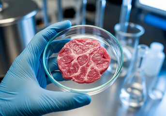 Lab grown cultured meat sample