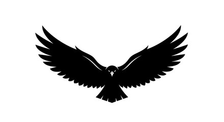 Obraz premium Majestic Black Eagle Soaring with Wings Spread Wide.