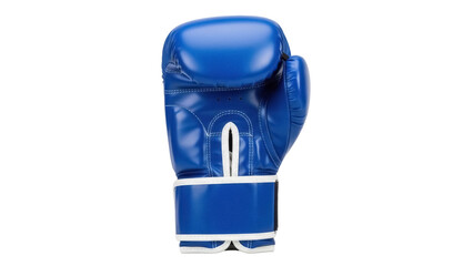Blue boxing glove PNG isolated on transparent background, sports equipment for combat sports and martial arts training