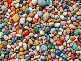 multicolored smooth pebbles and river stones texture background