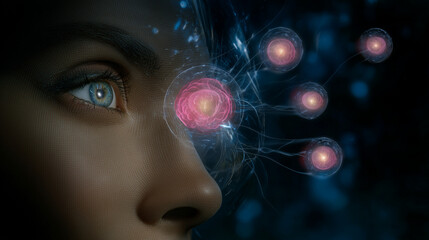 My Friend Artificial Intelligence, Human and AI Connection Concept
