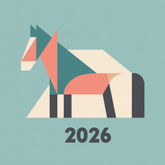 Year of the Horse 2026 Modern Template for Social Media Design