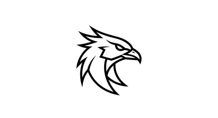 Obraz premium Majestic Eagle Head Logo Design with Sharp Features and Determined Gaze.