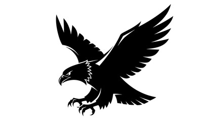 Obraz premium Majestic Eagle Silhouette in Flight with Spread Wings.