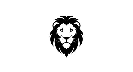 Fototapeta premium Majestic Lion Head Logo Design Black and White.