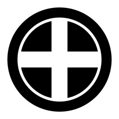 Obraz premium shield glyph icon. striped protection. shows secure barrier. used in security