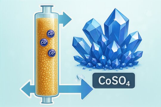Analyzing the formation process of cobalt sulfate crystals depicting the transition from solution to solid state showcasing the chemical transformation in a laboratory environment