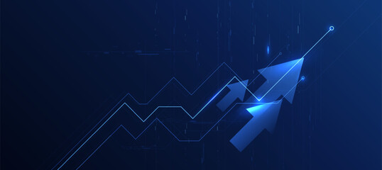 Business Growth and Financial Success Concept with Upward Arrows