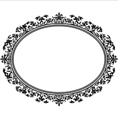 a simple decorative border for an oval medieval spanish sign in black on white background