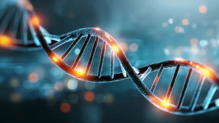 Futuristic digital illustration of a glowing DNA double helix structure, symbolizing genetic engineering and biotechnology. Advanced science and innovation in molecular biology are depicted - Powered by Adobe