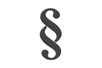 Paragraph symbol isolated on white background. Top view. 3d render