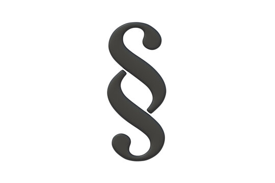 Paragraph symbol isolated on white background. Top view. 3d render