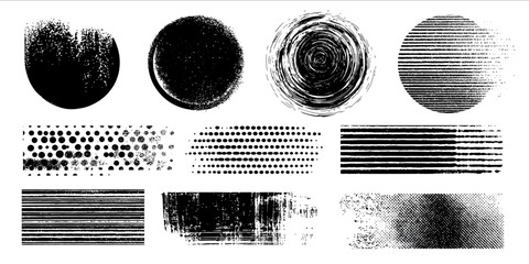 Set of Spray painted lines and grunge dots Paint splatter circle shapes urban graffiti drawing strokes dirty street art texture Black dot print splattered lin