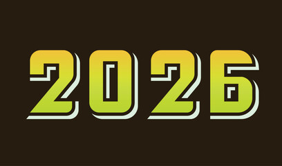 2026 Happy New Year 3D Color Design Abstract Symbol Vector Illustration Background