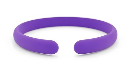International Epilepsy Day: Purple Silicone Awareness Wristband Bracelet Isolated on White Background