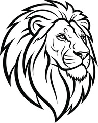Fototapeta premium A majestic lion s head with a flowing mane and regal expression