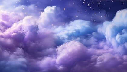 soft purple and blue clouds blend with subtle sparkling textures creating a dreamy atmosphere