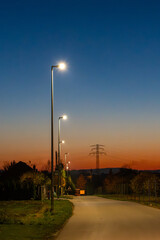 sunset over the road