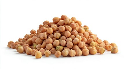 Pile of cooked chickpeas on white background. Artificial intelligence image