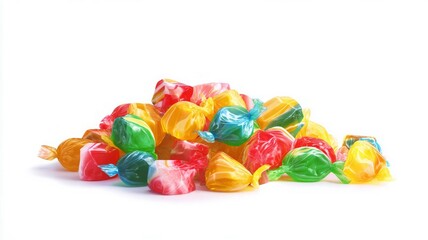 Vibrant jelly candies on white background. Artificial intelligence image