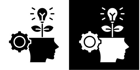 Growth Mindset  Icon Set White Style Collection