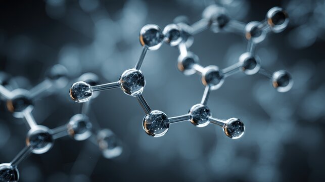 molecule or atom, Abstract structure for Science or medical background, 3d illustration, science, atom, abstract, chemistry, structure, blue, chemical, background