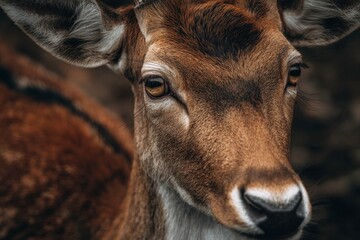 Close Up Portrait of a Deer's Gentle Face