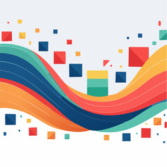 Abstract flat vector background with geometric wave shapes and solid color blocks.
Minimal and modern style without gradients or shadows, suitable for New Year and corporate design.