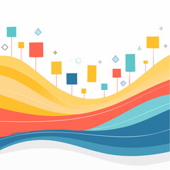 Abstract flat vector background with geometric wave shapes and solid color blocks.
Minimal and modern style without gradients or shadows, suitable for New Year and corporate design.