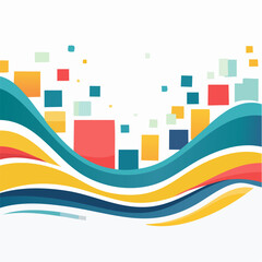 Abstract flat vector background with geometric wave shapes and solid color blocks.
Minimal and modern style without gradients or shadows, suitable for New Year and corporate design.