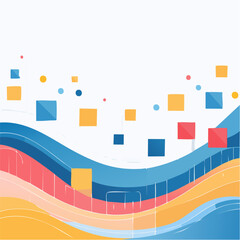 Abstract flat vector background with geometric wave shapes and solid color blocks.
Minimal and modern style without gradients or shadows, suitable for New Year and corporate design.