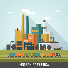 Obraz premium Industrial Concrete Batching Plant and Aggregate Processing Facility with Storage Silos and Conveyor Belts at Sunset with Dramatic Sunburst Flare