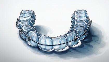 removable brace invisible retainer white background