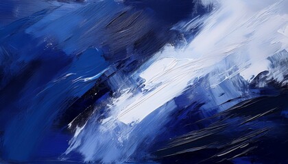 abstract navy blue and white grunge brush strokes background texture dark paint