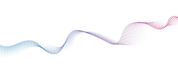 Flowing Dot Wave halftone gradient pattern on transparent background	
