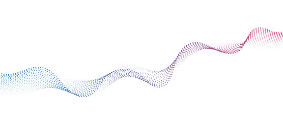 Flowing Dot Wave halftone gradient pattern on transparent background	
