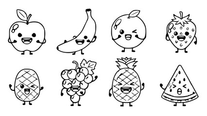 Fototapeta premium Expressive Fruit Emotion Pack (Kids Friendly)