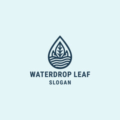 Waterdrop leaf logo icon design template vector illustration
