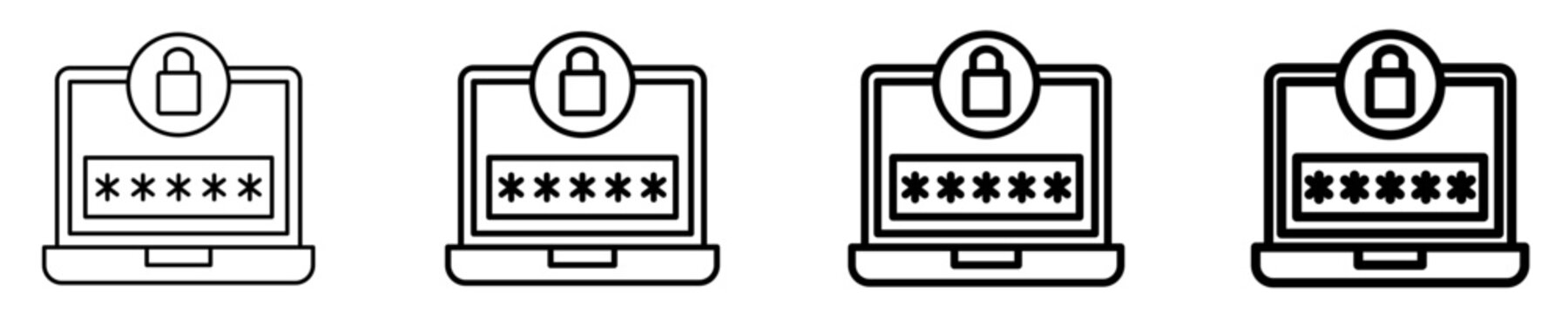 Password Icon Set Different Style Collection