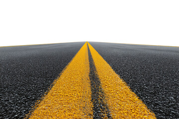 Empty Highway with Yellow Divider Line