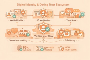 Digital Identity and Dating Trust Ecosystem Featuring Verified Profiles, ID Verification, Trust Scores for Authentic Matchmaking and Safe Relationships