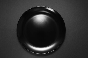 黒い背景に黒い皿