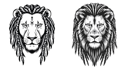 Obraz premium lion head vector illustration
