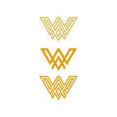 AW or WA Initial Monogram Logo Variations