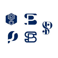 Collection of Initial SP or PS Monogram Logo Designs
