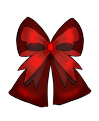red bow isolated on white