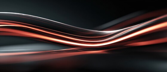 Abstract flowing lines graphic with light effects on dark background