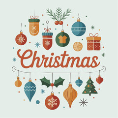 Christmas vector bundle with festive icons and decorations