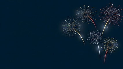 Vibrant fireworks light up the dark night sky, bringing joy and excitement to a festive celebration or a special event, perfect for backgrounds and celebratory designs